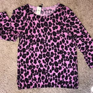 Purple Leopard Print Sweater